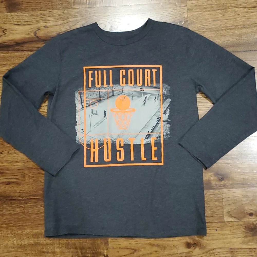 Boys Childrens Place long sleeve basketball print shirt size XL(14)